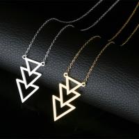 Fashion Stainless Steel Jewelry Sets earring & necklace Triangle plated oval chain & for woman 14mm Length Approx 18.1 Inch Sold By Set