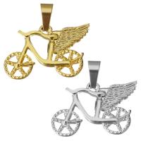 Stainless Steel Pendants, Bike, plated, more colors for choice, 27x16x2.50mm, Hole:Approx 4x6.5mm, Sold By PC
