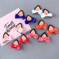 Alligator Hair Clip Cloth with Iron Bowknot for children 30-40mm Sold By Bag