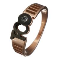 Roestvrij staal Finger Ring, met Hars, rose goud plated, verschillende grootte voor keus & voor vrouw & met strass & hol, 6mm, Verkocht door PC