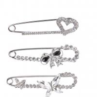 Zinc Alloy Brooches plated Unisex & with rhinestone nickel lead & cadmium free   Sold By PC