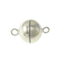925 Sterling Silver μαγνητικό κούμπωμα, 925 ασημένιο ασήμι, Γύρος, μονόκλωνος, 6mm, Τρύπα:Περίπου 1.5mm, Sold Με PC