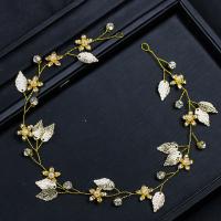 Zinc Alloy Headband with ABS Plastic Pearl gold color plated for bridal & with rhinestone lead & cadmium free Sold By PC