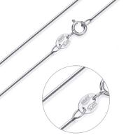 925 Sterling Silver Necklace Chain, platinum plated, different length for choice & snake chain & for woman, 0.8mm, Sold By Strand