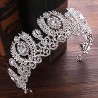 Bridal Tiaras Zinc Alloy with Crystal silver color plated for bridal & faceted & with rhinestone lead & cadmium free Sold By PC