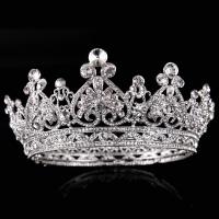 Bridal Tiaras Zinc Alloy with Crystal silver color plated for bridal & faceted & with rhinestone lead & cadmium free Sold By PC