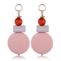 Plastic Drop Earring with Resin Round for woman Sold By Pair