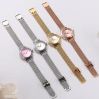 Women Wrist Watch Glass with Stainless Steel Japanese watch movement for woman & waterproof plated Flat Round 29mm Sold By PC