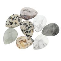 Кольё из камней, Полудрагоценный камень, Каплевидная форма, различные материалы для выбора & плоской задней панелью & граненый, 13x17x7mm, 5ПК/сумка, продается сумка