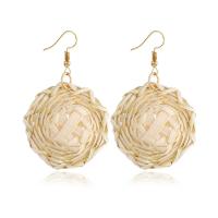 Rattan Drop Earring with Zinc Alloy gold color plated for woman nickel lead & cadmium free Sold By Pair
