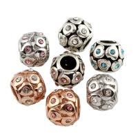 Zinc Alloy European Beads Drum plated without troll & with rhinestone lead & cadmium free Approx 5mm Sold By Bag