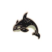 Zinc Alloy Collar Brooch Dolphin gold color plated Unisex & enamel nickel lead & cadmium free Sold By PC