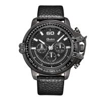 Oulm® Heren Sieraden Horloge, Glas, met Leer & Zinc Alloy, plated, voor de mens, meer kleuren voor de keuze, 50x16mm, Lengte Ca 9.8 inch, Verkocht door PC