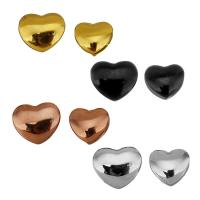 Edelstahl-Beads, Edelstahl, Herz, plattiert, verschiedene Größen vorhanden, keine, Bohrung:ca. 2mm, 10PCs/Tasche, verkauft von Tasche