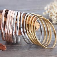 Stainless Steel Bangle Set plated 3.6mm Inner Approx 68mm Sold By Set