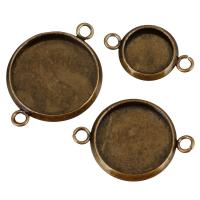 Stainless Steel Connector Setting Flat Round antique bronze color plated & 1/1 loop Approx 2mm Sold By Lot