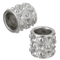 Edelstahl Perlen Einstellung, Zylinder, originale Farbe, 10x9x10mm, Bohrung:ca. 6.5mm, Innendurchmesser:ca. 2mm, 10PCs/Menge, verkauft von Menge