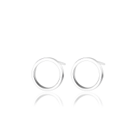 925 Sterling Silver Stud Earrings Donut platinum plated for woman Sold By Pair