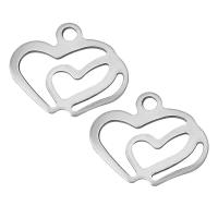 Stainless Steel Heart Pendants original color Approx 2mm Sold By Lot