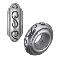 RVS European Beads, Roestvrij staal, Rondelle, zonder troll & zwart maken, 8.50x3.50x8.50mm, Gat:Ca 4.5mm, 10pC's/Lot, Verkocht door Lot