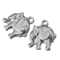 Aço inoxidável animal Pingentes, Elefante, cor original, 11.50x13.50x3mm, Buraco:Aprox 1.5mm, 100PCs/Lot, vendido por Lot