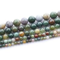 Prirodni indijski ahat perle, Indijski Agate, Krug, različite veličine za izbor, Prodano Per Približno 15.5 inčni Strand