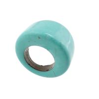 Turkoois ringen, Synthetische Turquoise, groen, 18.5mm,, Binnendiameter:Ca 16.5mm, Maat:5.5, 50pC's/Lot, Verkocht door Lot