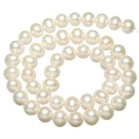 Bulvių išauginti gėlavandenių perlų karoliukai, Gėlo vandens perlų, Bulvė, natūralus, baltas, Įvertinimas AAAA, 9-10mm, Skylė:Apytiksliai 0.8mm, Parduota už Apytiksliai 15.7 Inch Strand