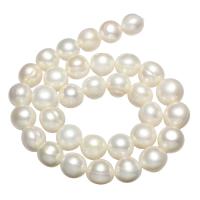 Bulvių išauginti gėlavandenių perlų karoliukai, Gėlo vandens perlų, Bulvė, natūralus, baltas, 12-13mm, Skylė:Apytiksliai 0.8mm, Parduota už Apytiksliai 15.7 Inch Strand