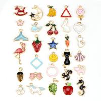 Zinc Alloy Enamel Pendants gold color plated 8-27mm Approx 0.5-2mm Sold By Set