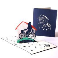 Wenskaarten, Papier, handgemaakt, met envelop & 3D-effect & hol, 130x155mm, Verkocht door PC