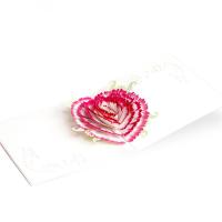 Wenskaarten, Papier, Anjer, handgemaakt, met envelop & 3D-effect, 150x150mm, Verkocht door PC