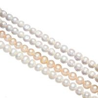 Bulvių išauginti gėlavandenių perlų karoliukai, Gėlo vandens perlų, Bulvė, natūralus, įvairių stilių pasirinkimas, 9-10mm, Skylė:Apytiksliai 0.8mm, Parduota už Apytiksliai 14.5 Inch, Apytiksliai 15 Inch Strand