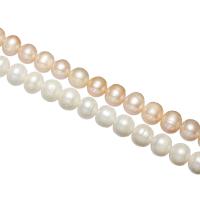 Bulvių išauginti gėlavandenių perlų karoliukai, Gėlo vandens perlų, Bulvė, natūralus, įvairių stilių pasirinkimas, 9-10mm, Skylė:Apytiksliai 0.8mm, Parduota už Apytiksliai 14.5 Inch, Apytiksliai 15.3 Inch Strand