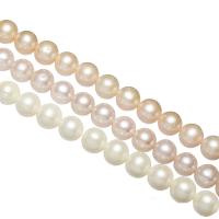 Bulvių išauginti gėlavandenių perlų karoliukai, Gėlo vandens perlų, Bulvė, natūralus, įvairių stilių pasirinkimas, 9-10mm, Skylė:Apytiksliai 0.8mm, Parduota už Apytiksliai 16 Inch, Apytiksliai 15.5 Inch Strand