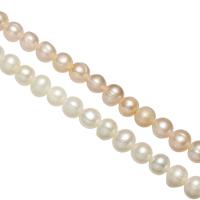 Bulvių išauginti gėlavandenių perlų karoliukai, Gėlo vandens perlų, Bulvė, natūralus, įvairių stilių pasirinkimas, 6-7mm, Skylė:Apytiksliai 0.8mm, Parduota už Apytiksliai 14.5 Inch, Apytiksliai 14 Inch Strand