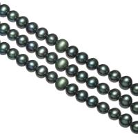 Bulvių išauginti gėlavandenių perlų karoliukai, Gėlo vandens perlų, Bulvė, juodas, 6-7mm, Skylė:Apytiksliai 0.8mm, Parduota už Apytiksliai 16 Inch Strand