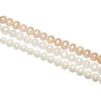Bulvių išauginti gėlavandenių perlų karoliukai, Gėlo vandens perlų, Bulvė, natūralus, 6-7mm, Skylė:Apytiksliai 0.8mm, Parduota už Apytiksliai 14.5 Inch, Apytiksliai 14.3 Inch, Apytiksliai 14 Inch Strand