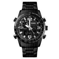 Reloj unisex de la joyería de SKmei®, acero inoxidable, con dial de aleación de cinc & Vidrio, chapado, 30M resistente al agua & LED & para hombre, 46x56x17mm, 22mm, Vendido por UD