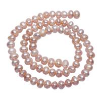 Bulvių išauginti gėlavandenių perlų karoliukai, Gėlo vandens perlų, Bulvė, natūralus, rožinis, 6-7mm, Skylė:Apytiksliai 0.8mm, Parduota už Apytiksliai 14.5 Inch Strand