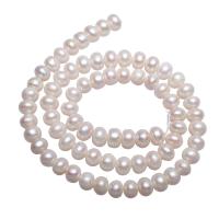Brambor pěstované sladkovodní perle, Sladkovodní Pearl, přírodní, bílý, 7-8mm, Otvor:Cca 0.8mm, Prodáno za Cca 15 inch Strand
