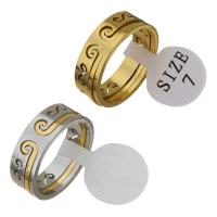 Stainless Steel Finger Ring plated & for woman 6mm Sold By PC