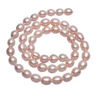 Riso coltivato in perla d'acqua dolce, perla d'acquadolce coltivata naturalmente, naturale, rosa, 6-7mm, Venduto per Appross. 15 pollice filo