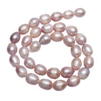 Bulvių išauginti gėlavandenių perlų karoliukai, Gėlo vandens perlų, Bulvė, natūralus, purpurinis, 9-10mm, Parduota už Apytiksliai 14.7 Inch Strand