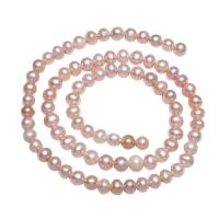 Bulvių išauginti gėlavandenių perlų karoliukai, Gėlo vandens perlų, Bulvė, natūralus, rožinis, 5-6mm, Skylė:Apytiksliai 0.8mm, Parduota už Apytiksliai 15 Inch Strand