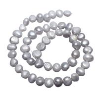 Brambor pěstované sladkovodní perle, Sladkovodní Pearl, šedá, 6-7mm, Otvor:Cca 0.8mm, Prodáno za Cca 14.7 inch Strand