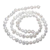 Bulvių išauginti gėlavandenių perlų karoliukai, Gėlo vandens perlų, Bulvė, natūralus, baltas, 4-5mm, Skylė:Apytiksliai 0.8mm, Parduota už Apytiksliai 15 Inch Strand