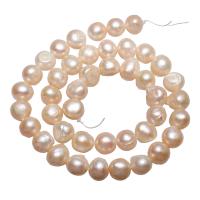 Bulvių išauginti gėlavandenių perlų karoliukai, Gėlo vandens perlų, Bulvė, natūralus, rožinis, 9-10mm, Skylė:Apytiksliai 0.8mm, Parduota už Apytiksliai 14.5 Inch Strand