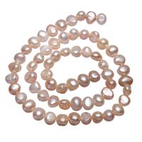 Brambor pěstované sladkovodní perle, Sladkovodní Pearl, přírodní, růžový, 7-8mm, Otvor:Cca 0.8mm, Prodáno za Cca 14.5 inch Strand