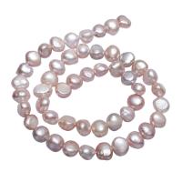 Bulvių išauginti gėlavandenių perlų karoliukai, Gėlo vandens perlų, Bulvė, natūralus, purpurinis, 8-9mm, Skylė:Apytiksliai 0.8mm, Parduota už Apytiksliai 15 Inch Strand